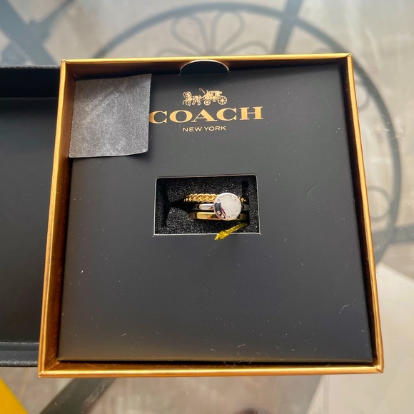 Coach silver, gold, rose gold ring set *New*